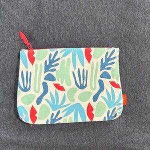 Ipsy Colorful Leaf Pattern Cosmetic Bag